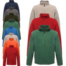 Mens Anti Pill Plain Fleece Jacket Full Zip Up Pocket Work Outdoor Warm Polar