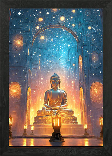 Buddha statue temple with - in,