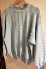 Vintage Christian Dior Sweater Jumper Pale Blue Crew L