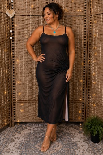 Goddiva black mesh ruched - goddiva,
