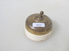 Large Antique Brass & Ceramic