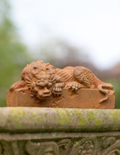 Rustic Cast Iron "Sleeping Chinese Dragon" Garden Sculpture Outdoor Ornament