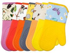 Oven Gloves Heat Resistant Kitchen Cooking Waterproof Silicone BBQ  Set of 2