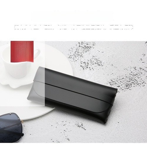 Black leather eyewear - eyewear, case