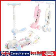 Kids Scooter with Adjustable Handlebar, Big Wheel Kick Scooter,with Music & Seat