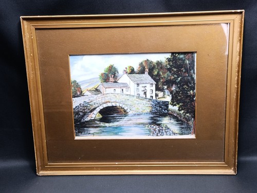 Vintage framed landscape - framed,