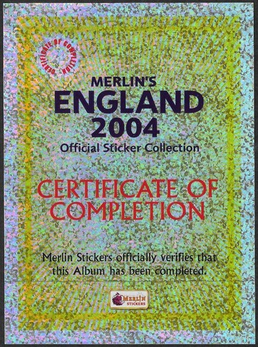 Merlin topps 2004 certificate - merlin,