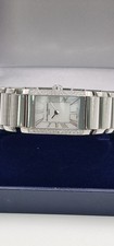 Baume & Mercier Lady's Tank Watch with Diamond Bezel on Stainless Steel Bracelet