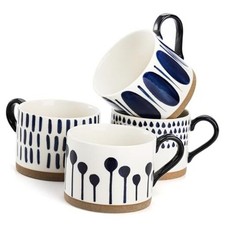  Set of 4 Large Ceramic Coffee