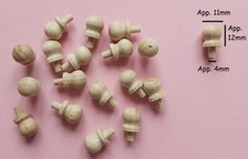 10x DEFECT MINI Beech Wooden Knobs Unfinished Wood Mini HANGERS miniature Pegs