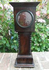 Unusual & Rare Antique Solid Oak Miniature Longcase 30 Hour Clock - Works & Key