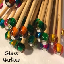 *1 PAIR BEADED BAMBOO KNITTING NEEDLES, SIZE 2.75mm CHOOSE LENGTH, SIZE & BEAD