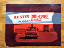 CLASSIC MINI COOPER S AUSTIN NOS EXPORT BROCHURE BMC MK1 RARE WORKS 1275 998