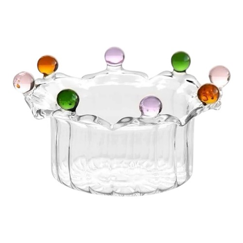 Crown shaped glass bowl - glass,