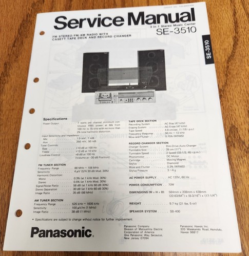 Panasonic 3510 music - se-3510, center