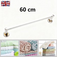 60cm Single Towel Rail Rack Holder Wall Mounted Bathroom Kitchen UK
