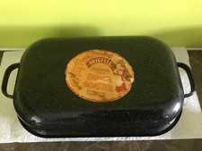 Progress Originals Vitreous Enamel Roasting Dish - VGC -  36x19x8.25cm - 3 Litre