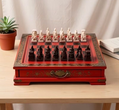 Chess set wooden board - wooden,