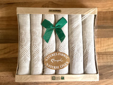 6 x Beautiful Fingal 100% Pure Irish linen Etamine Damask Napkins 16” Square