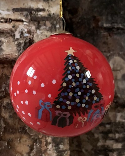 Hand painted glass christmas - hand-painted,