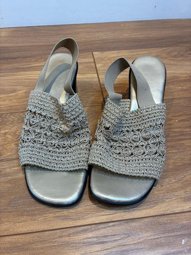 Beige women sandals crochet - women's,