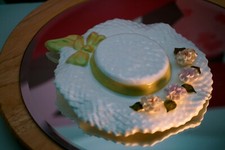 Vintage Aynsley Wall Hanging Hat Summer Flowers Porcelain 1992