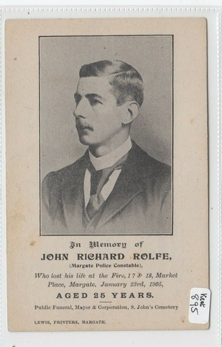 Margate kent memorial card - memorial, for