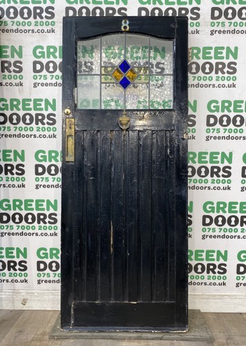 Stained glass front door 1930s - front,