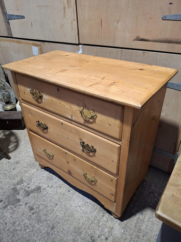 Vintage edwardian pine chest - pine,