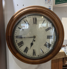 Large Antique 14ins Dial Wall Clock Fusee Movement Full Working Order Dated 1885