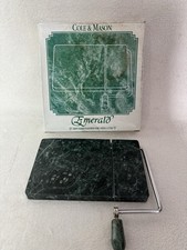 Vintage Marble Cheese Cutter Board Green (20.5cm X 13cm) Excellent Condition