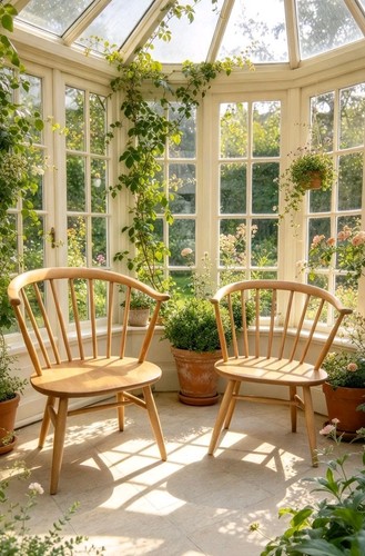 Ercol cowhorn low chairs - chairs, solid