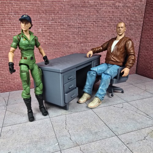 Desk and chair - chair, scale