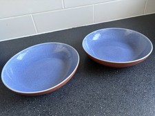 Set of 2 Denby Juice Terracotta and Berry Pasta Bowls Discontinued Rare VGC