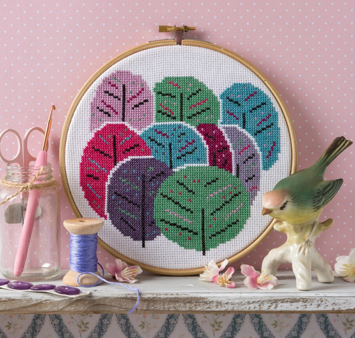 Spring trees cross stitch kit - spring,