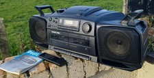 Philips AZ8404 Turbo Bass Ghetto Blaster Boombox CD Cassette Radio with remote 