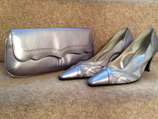 Silver shoes & bag, mother of