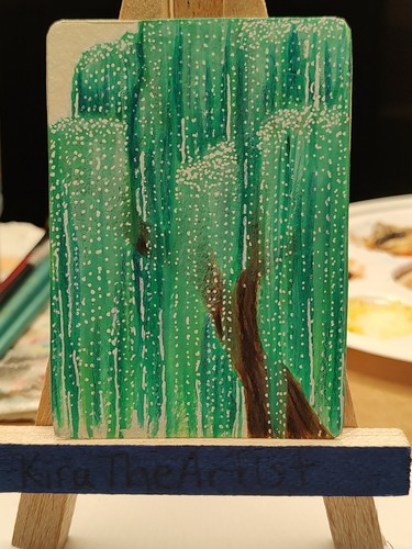 Aceo original painting - painting, weeping