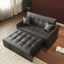 2 Seater Sofa Bed Grey Pull