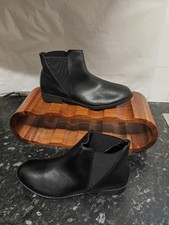 BN COME SHUN LADIES BLACK CHELSEA BOOTS ROUND TOE SIZE40 SLIP ON CG U02