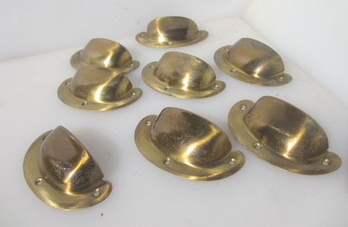 Vintage brass drawer cup - brass,