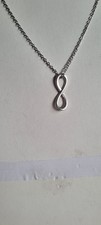 Tibetan Silver Infinity Pendant Necklace On 18in Stainless Steel Chain New.