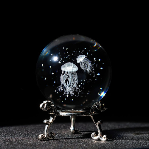 66mm jellyfish crystal - 3d, ball