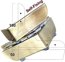 4x Metal Furniture Legs 40mm High Chair Feet Cabinets Brushed Brass (Self-Fix)