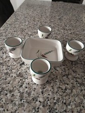  Denby Greenwheat Hors D'Oeuvres & 4 Egg Cups
