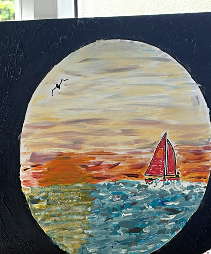 Original seascape painted - , in