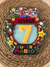 Super Mario inspired Cake Topper personalised name  And Age