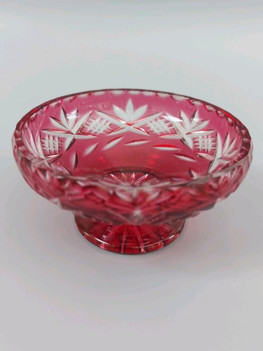 Vintage cranberry cut clear - vintage,