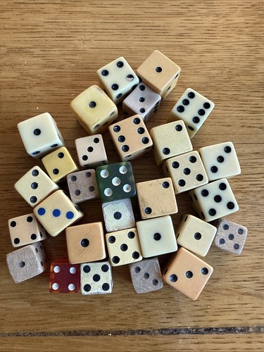 Vintage dice lot bakelite bone - dice,