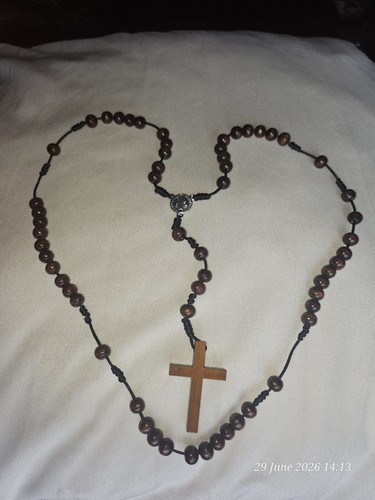 Brown wooden rosary beads - wooden,